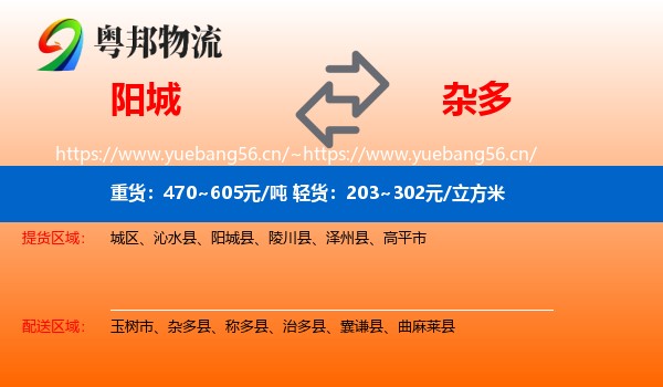 阳城到杂多县物流