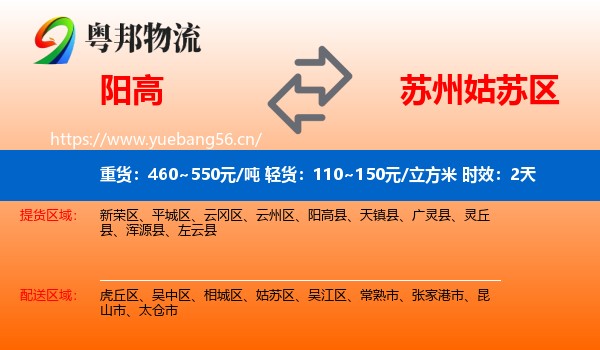 阳高到姑苏区物流 阳高到姑苏区物流专线名片