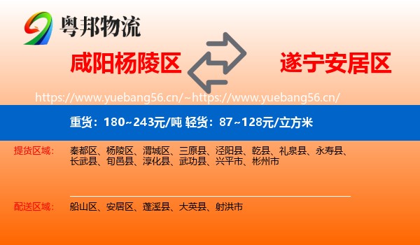 咸阳杨陵区到安居区物流