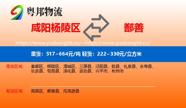 咸阳杨陵区到鄯善县物流