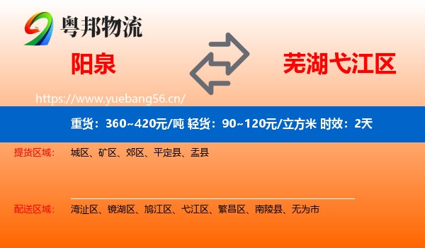 阳泉到弋江区物流 阳泉到弋江区物流专线名片