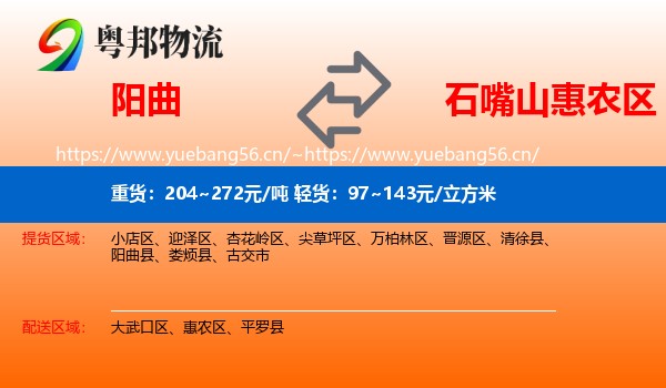 阳曲到惠农区物流