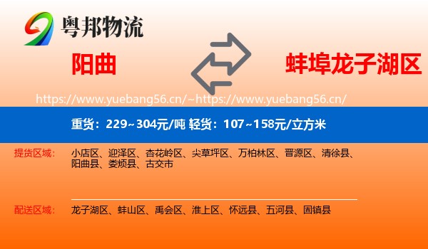 阳曲到龙子湖区物流