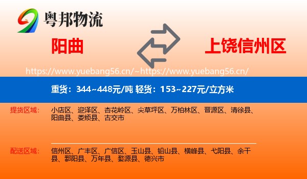 阳曲到信州区物流