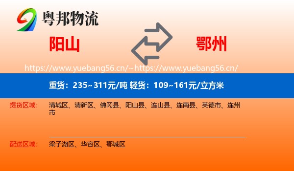 阳山到鄂州物流