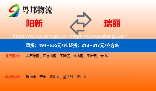 阳新到瑞丽市物流