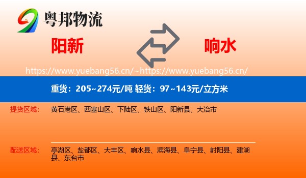 阳新到响水县物流