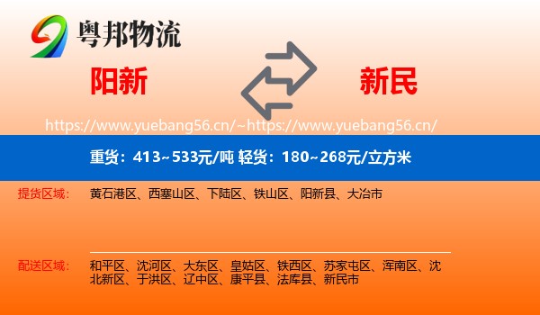 阳新到新民市物流