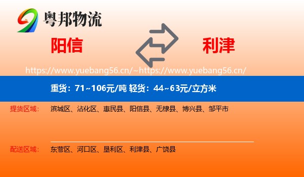阳信到利津县物流