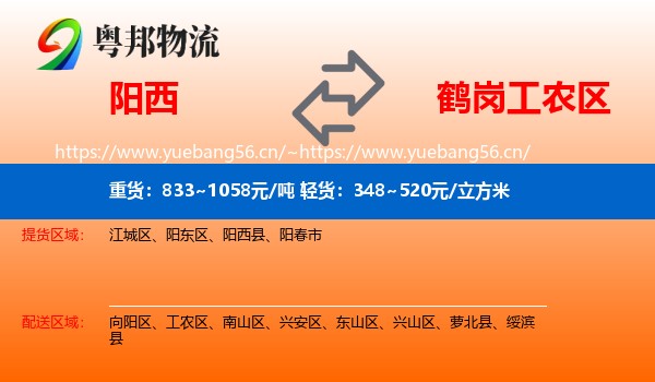 阳西到工农区物流