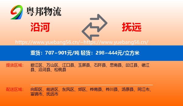 沿河到抚远市物流