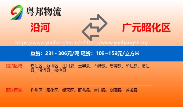 沿河到昭化区物流