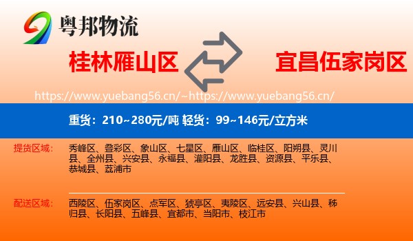 桂林雁山区到伍家岗区物流