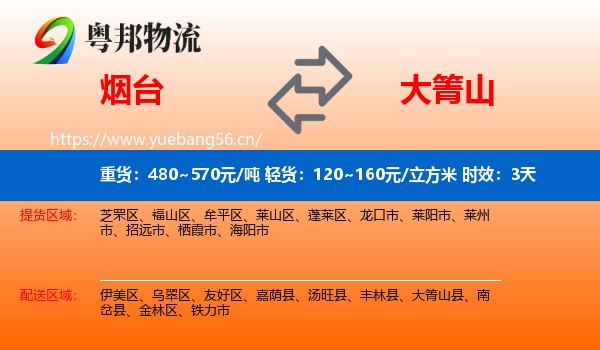 烟台到大箐山县物流 烟台到大箐山县物流专线名片