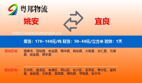 姚安到宜良县物流专线名片