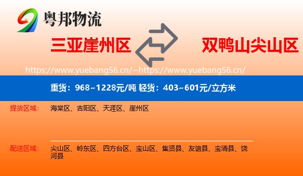 崖州区到尖山区物流专线