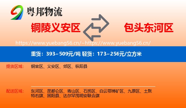 铜陵义安区到东河区物流
