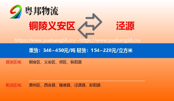 铜陵义安区到泾源县物流