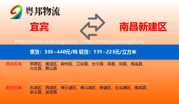 宜宾到新建区物流