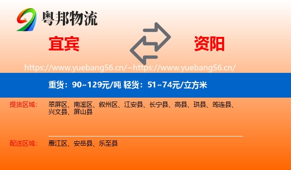 宜宾到资阳物流
