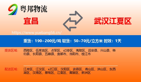 宜昌到江夏区物流专线名片