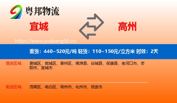 宜城到高州市物流专线名片