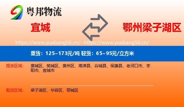 宜城到梁子湖区物流