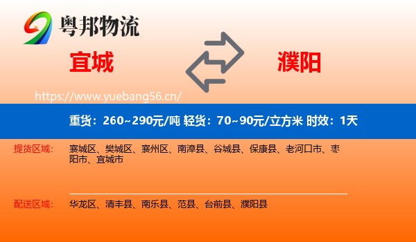 宜城到濮阳物流专线名片