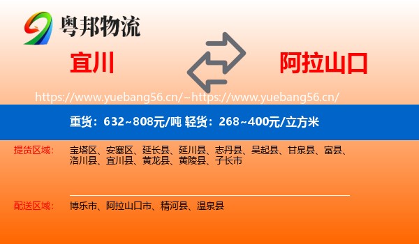 宜川到阿拉山口市物流