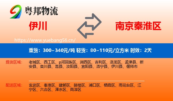 伊川到秦淮区物流专线名片