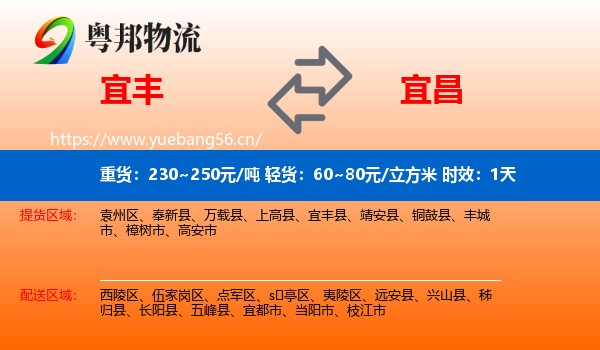 宜丰到宜昌物流专线名片
