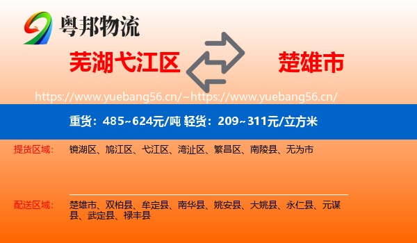 芜湖弋江区到楚雄市物流