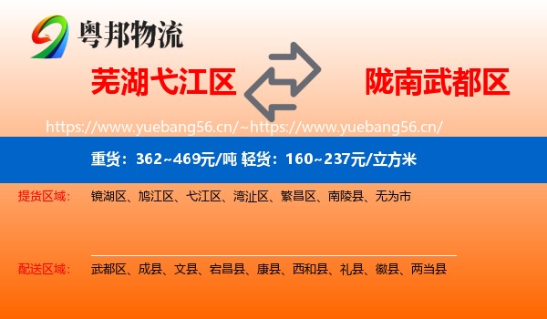 芜湖弋江区到武都区物流