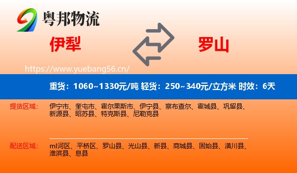 伊犁到罗山县物流专线名片