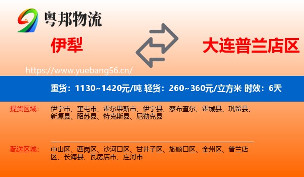 伊犁到普兰店区物流专线名片