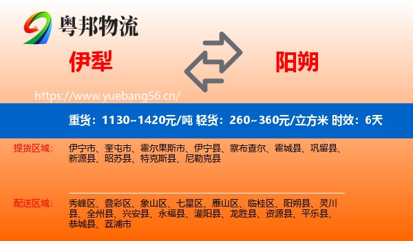 伊犁到阳朔县物流专线名片