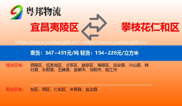 宜昌夷陵区到仁和区物流