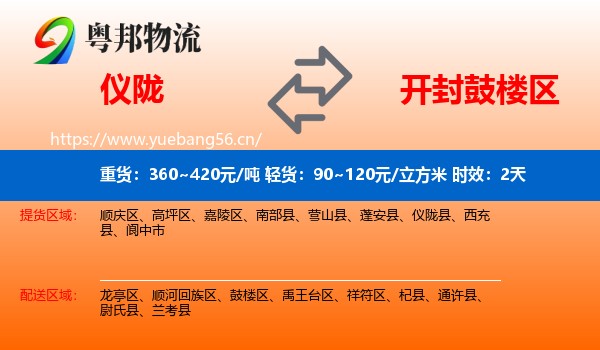仪陇到鼓楼区物流专线名片