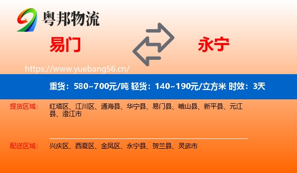 易门到永宁县物流专线名片