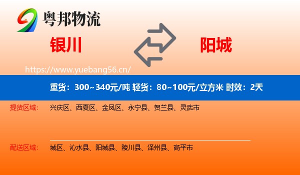 银川到阳城县物流专线名片