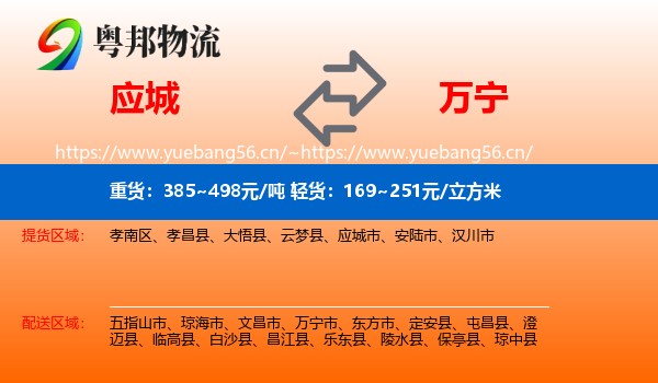 应城到万宁市物流