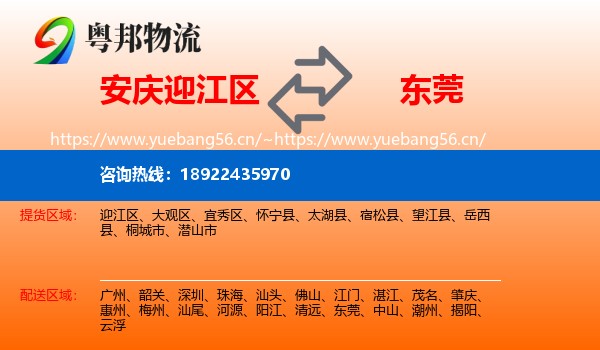 安庆迎江区到东莞物流