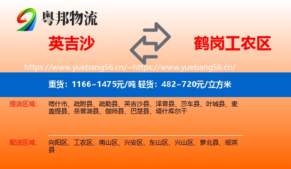 英吉沙县到工农区物流专线
