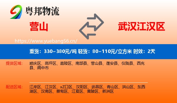 营山到江汉区物流专线名片