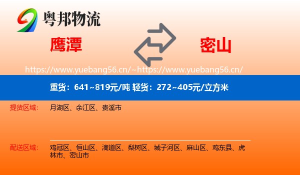 鹰潭到密山市物流专线