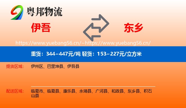 伊吾到东乡县物流