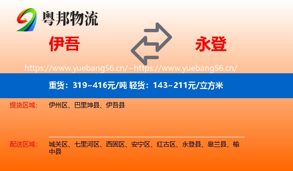 伊吾到永登县物流