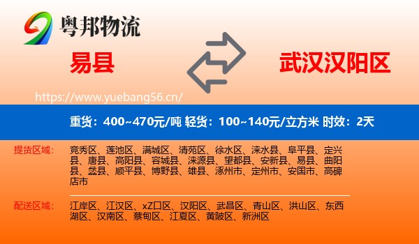 易县到汉阳区物流专线名片