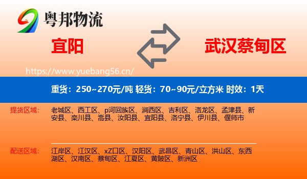宜阳到蔡甸区物流专线名片