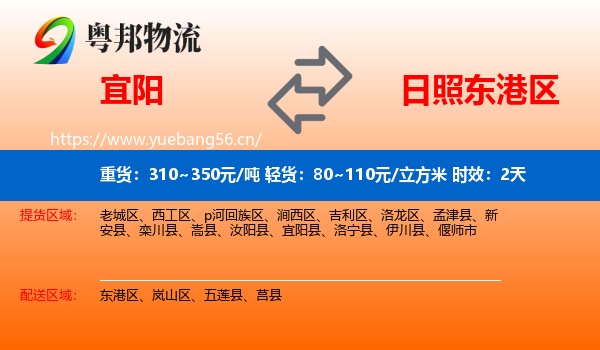 宜阳到东港区物流 宜阳到东港区物流专线名片